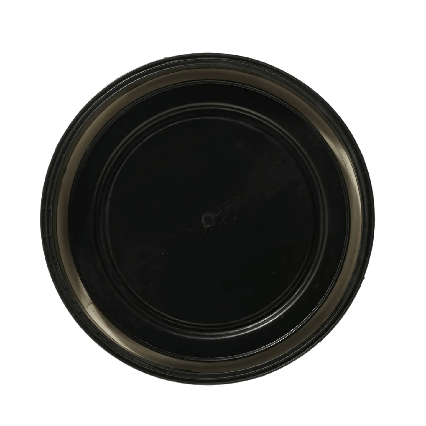 Black lid for a waterproof storage barrel designed to provide a secure, airtight seal for optimal content protection.