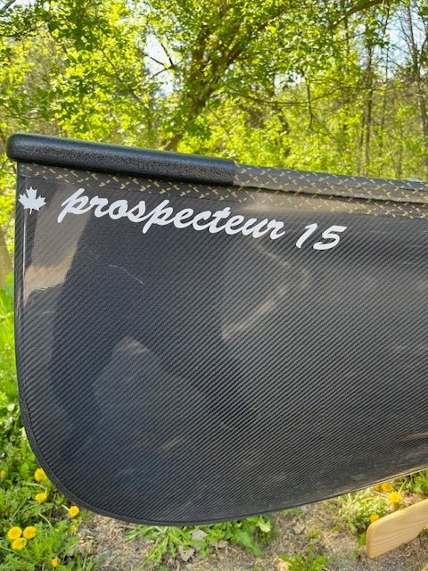 Rhéaume Prospecteur 15' Canoe - Carbon Exterior - Composite Trim - Innegra Basalt Interior - Clear Colour