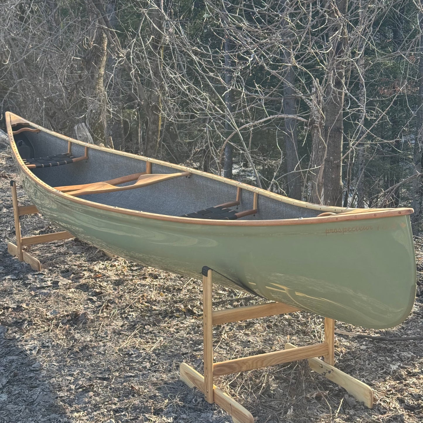 Rhéaume 16’6 Prospecteur Kevlar Canoe - Special Green Matcha Colour