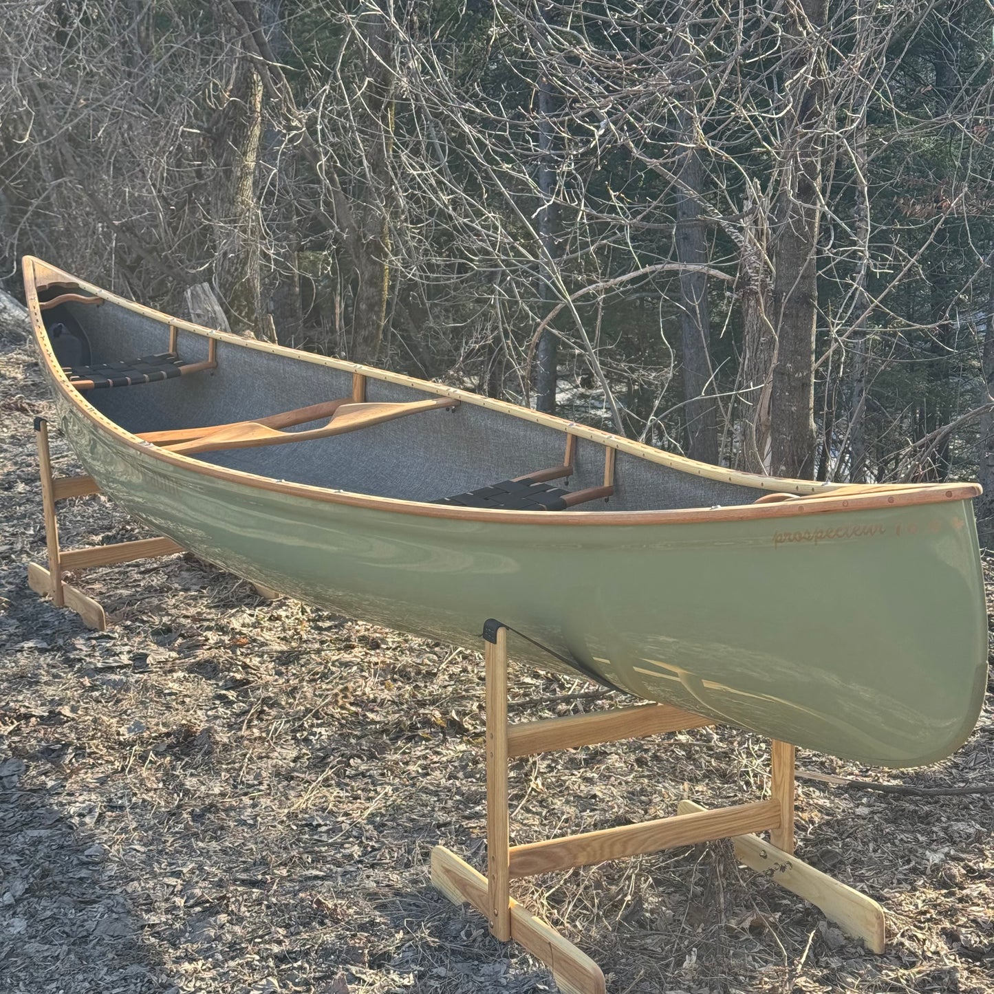 Rhéaume 16’6 Prospecteur Kevlar Canoe - Special Green Matcha Colour