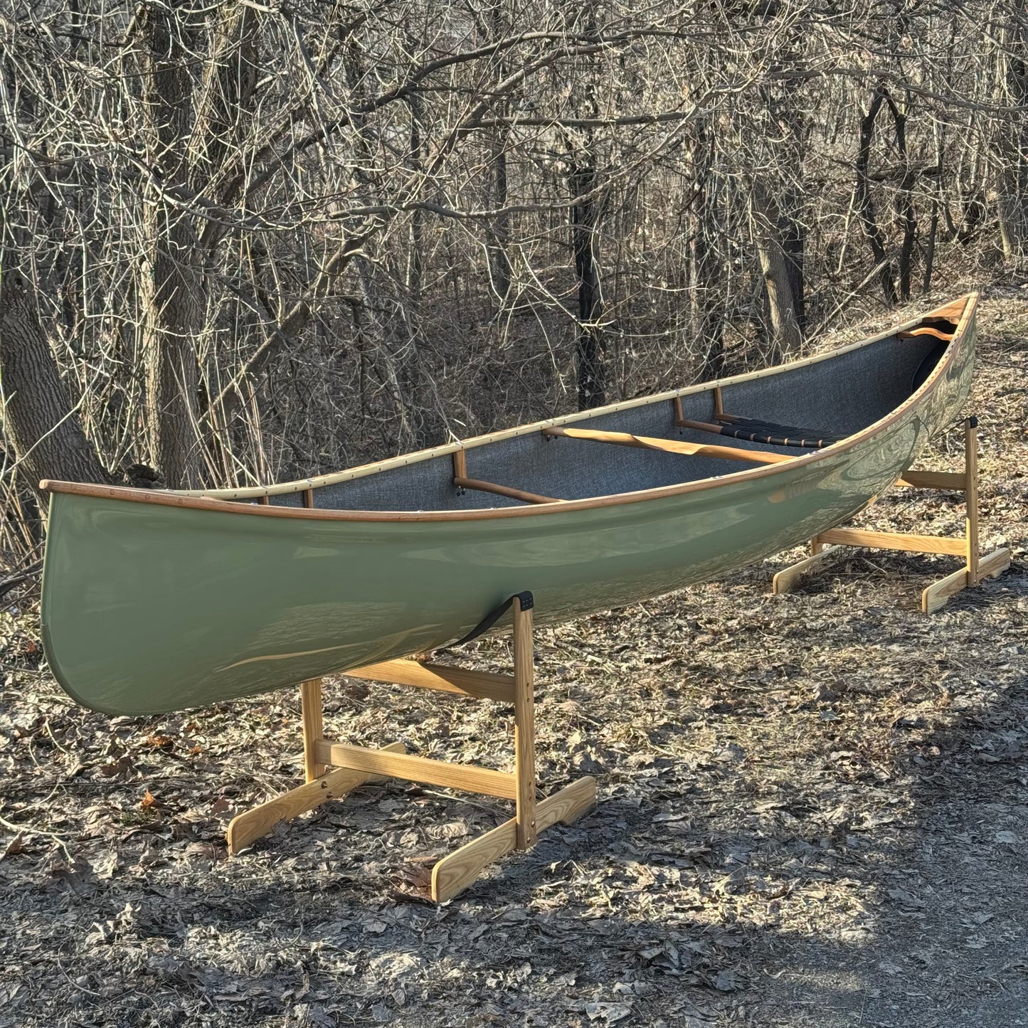 Rhéaume 16’6 Prospecteur Kevlar Canoe - Special Green Matcha Colour