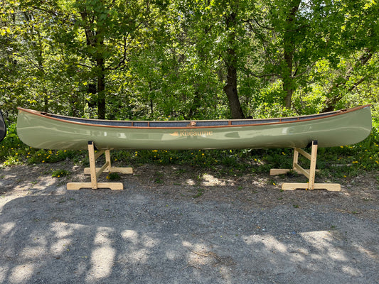 Rhéaume Prospecteur 15' Canoe - Kevlar Exterior - Wood Trim - Innegra Basalt Interior - Matcha Colour