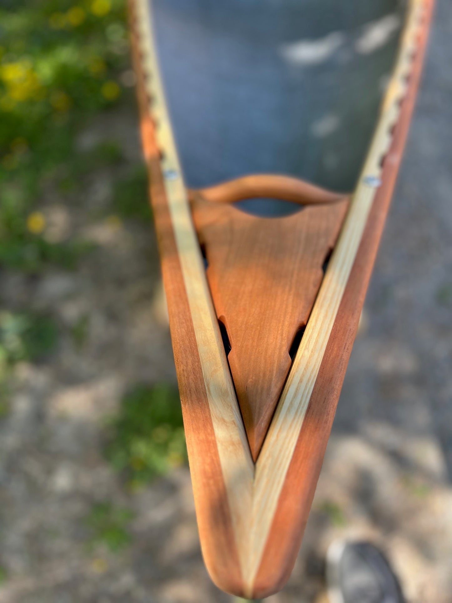 Rhéaume Prospecteur 15' Canoe - Kevlar Exterior - Wood Trim - Innegra Basalt Interior - Matcha Colour