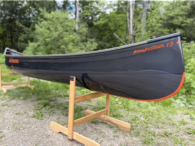 Rhéaume Prospecteur 15' Canoe - Orange Edition - Carbon Exterior - Composite Trim - Innegra Basalt Interior