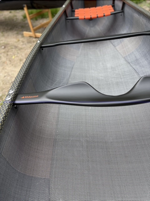 Rhéaume Prospecteur 15' Canoe - Orange Edition - Carbon Exterior - Composite Trim - Innegra Basalt Interior