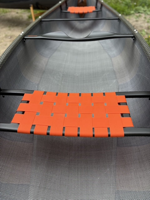 Rhéaume Prospecteur 15' Canoe - Orange Edition - Carbon Exterior - Composite Trim - Innegra Basalt Interior