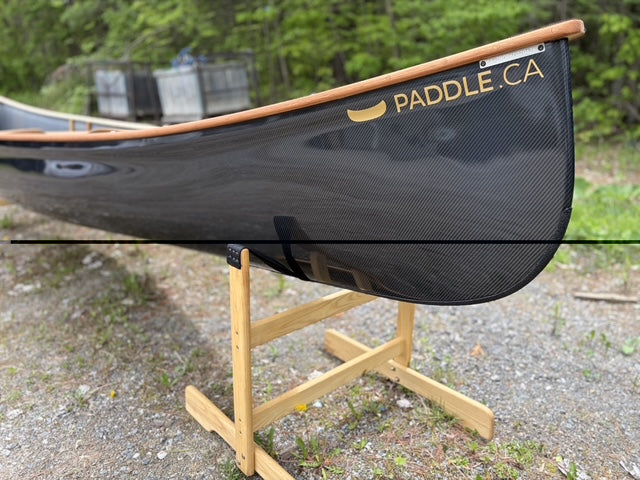 Rhéaume Prospecteur 16'6 Canoe - Carbon Exterior - Cherry Wood Gunwales - Innegra Basalt Interior - Clear Colour