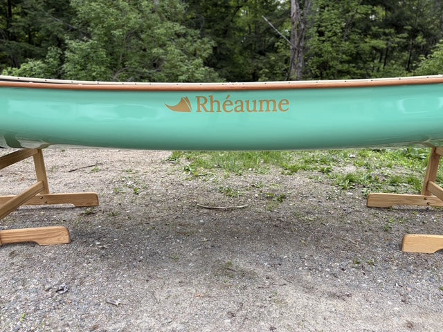 Rhéaume Prospecteur 15' Canoe - Kevlar Exterior - Cherry Wood Trim - Innegra Basalt Interior - Aussie Green