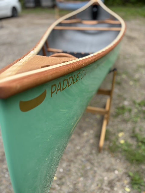 Rhéaume Prospecteur 15' Canoe - Kevlar Exterior - Cherry Wood Trim - Innegra Basalt Interior - Aussie Green
